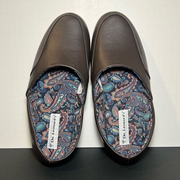 Mens DR. LEONARDS Brown Leather Slip On Comfort Flats / Size 10 Medium - Picture 6 of 9